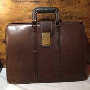 Vintage Brown Leather Coach Briefcase